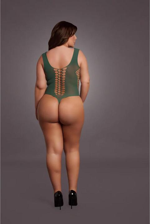 Actual product image Le Désir V-Neck Teddy with Opaque Panels - Queen Size (XL, XXL, 3XL, 4XL)