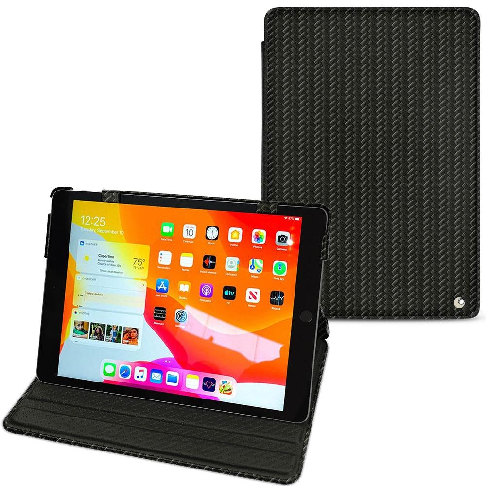 Noreve Lederschutzhülle horizontal (iPad 10.2 2019), Tablet Hülle, Schwarz