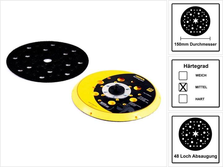 Actual product image Mirka 8292605011 Abranet 516 inch Grip 48L Medium sanding disc, 150 mm (MEDIUM)