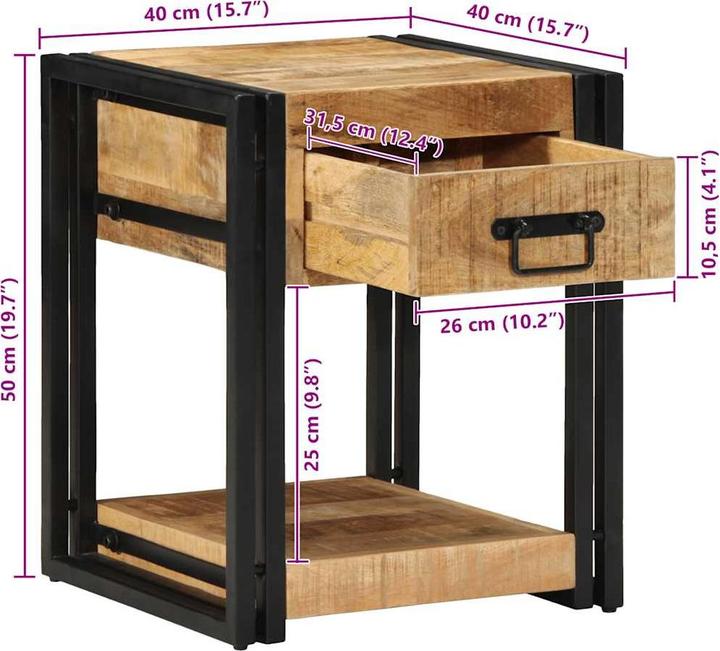 Immagine prodotto vidaXL Nachttisch (40 x 40 x 50 cm)