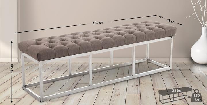 Actual product image Swisshandel24 Bench Amun Fabric E150, taupe (150 cm)