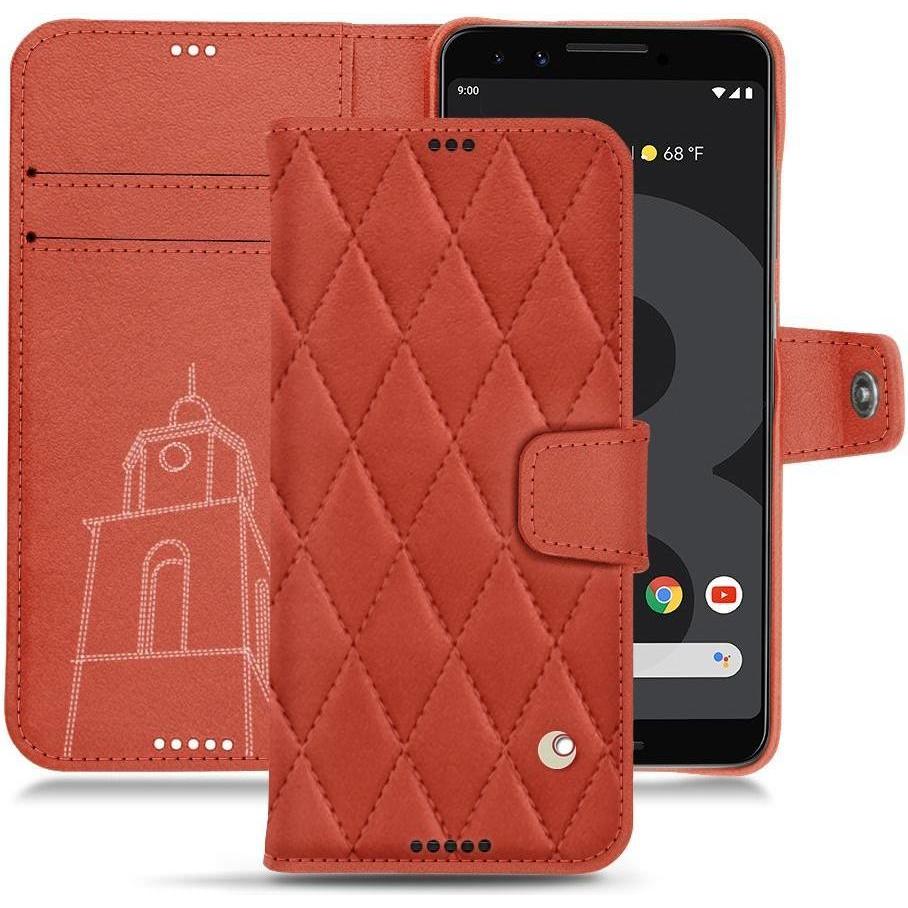 Noreve Lederschutzhülle Wallet (Google Pixel 3 XL), Smartphone Hülle, Orange