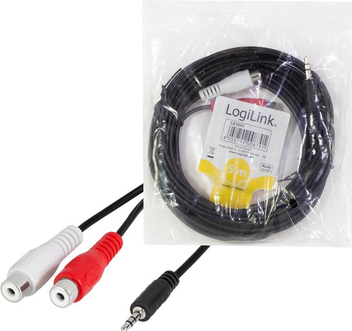Actual product image LogiLink CA Connection cable (5 m, Cinch, 3.5mm jack (AUX))