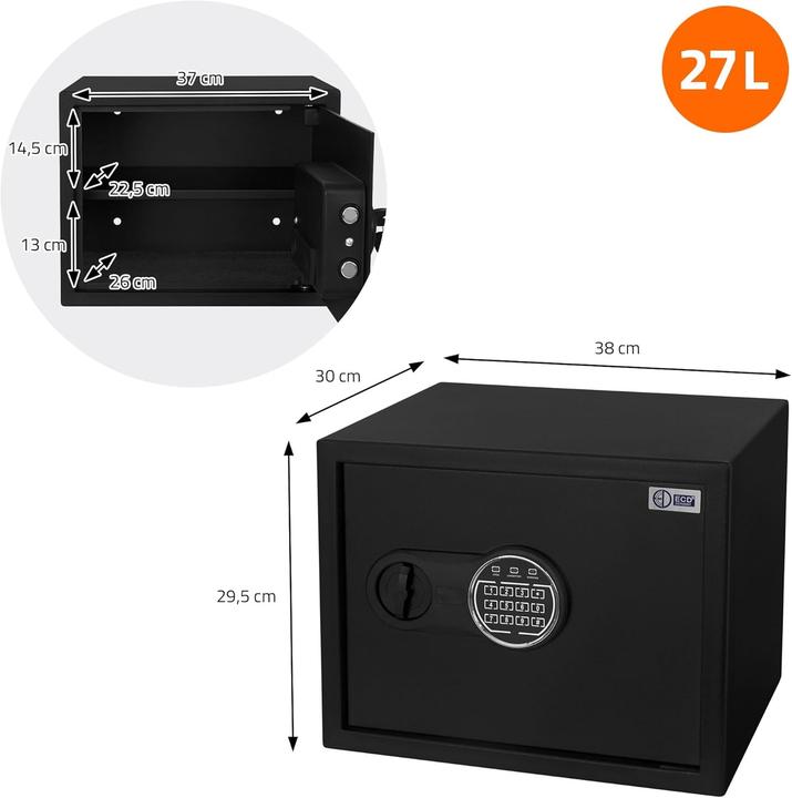 Immagine prodotto ECD Germany Cassaforte a muro (27 l)