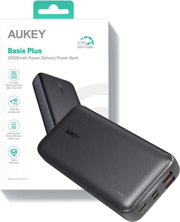 Immagine prodotto Aukey Basix Plus (20000 mAh, 22.50 W, 74 Wh)