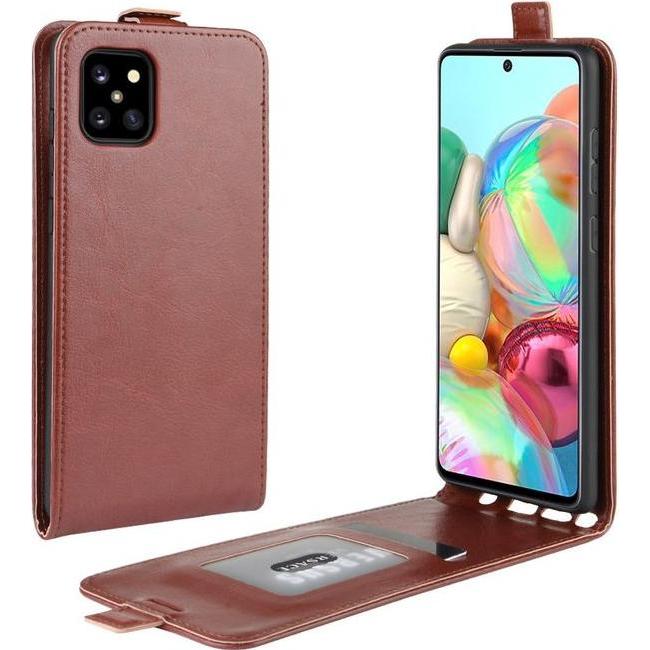 MU Classic Leder Flipcase Hülle (Samsung Galaxy Note 10 Lite), Smartphone Hülle, Braun