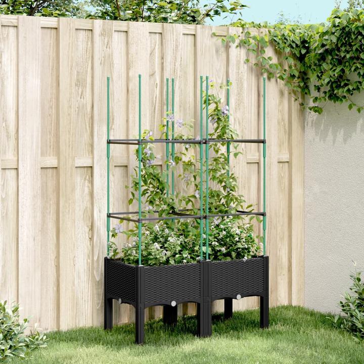 Image du produit vidaXL Bac à plantes avec treillis PP