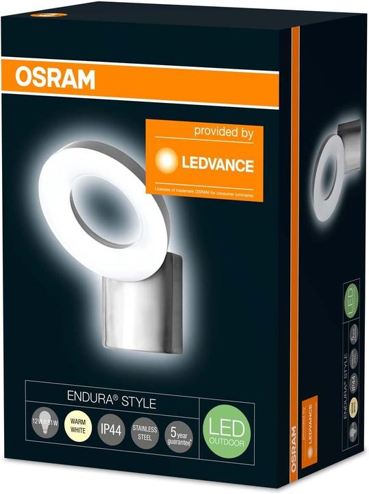 Produktbild Osram Endura® Loop 4058075140585 LEDAussenwandleuchte 12 W WarmWeiss Edelstahl (gebürstet) (650 lm, IP44)