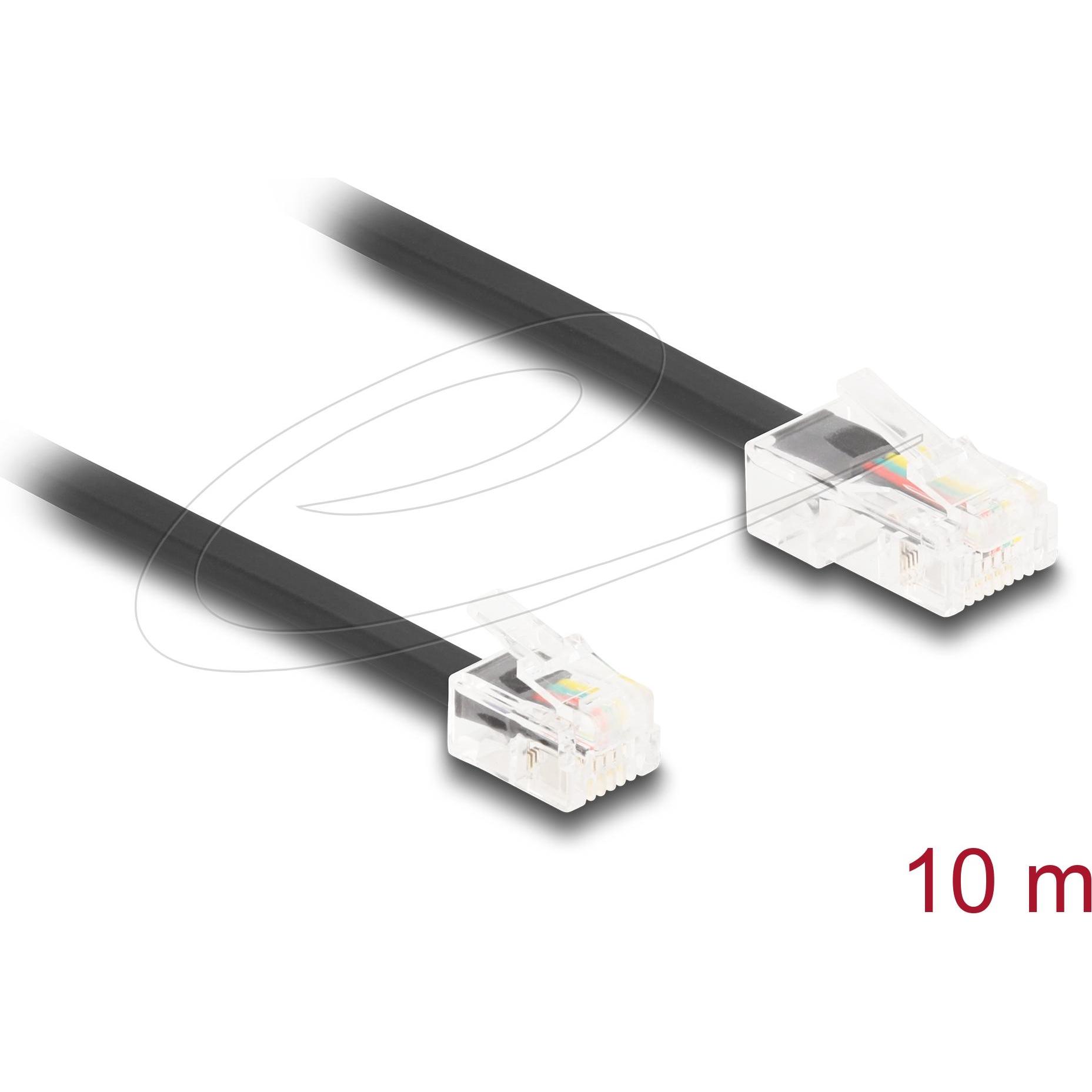 Delock Cavo telefonico da spina RJ45 a spina RJ11 nero 10 m, Accessori per telefoni