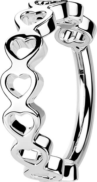 Actual product image Star Piercing Micro segment ring hinged silver hearts (Surgical steel 316L, without brass)