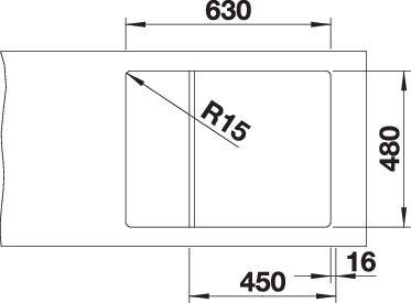 Actual product image Blanco Elon 45 S (Fitted sink, 50 cm, 65 cm)