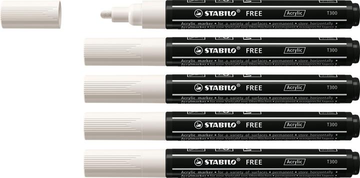 Actual product image STABILO Acrylic marker - FREE Acrylic - T300 bullet tip 2-3mm - single pen - white (White, 3 mm, 1 x)