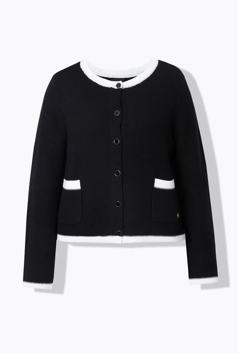 Produktbild Ulla Popken Strickjacke, Schmuckbündchen, Rundhals, Taschen, Langarm (60)