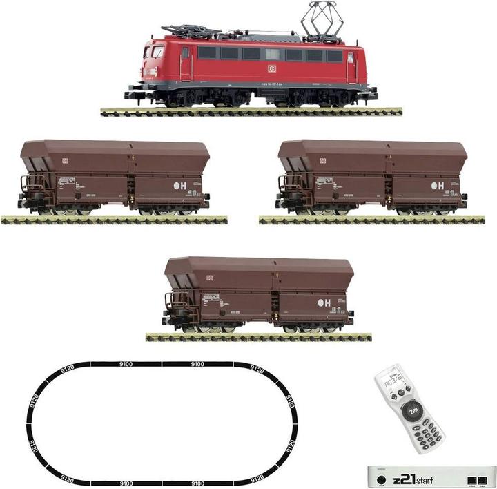 Actual product image Fleischmann 5170002 N z21start DigitalSet BR 140 electric locomotive with DB AG goods train (Track N)