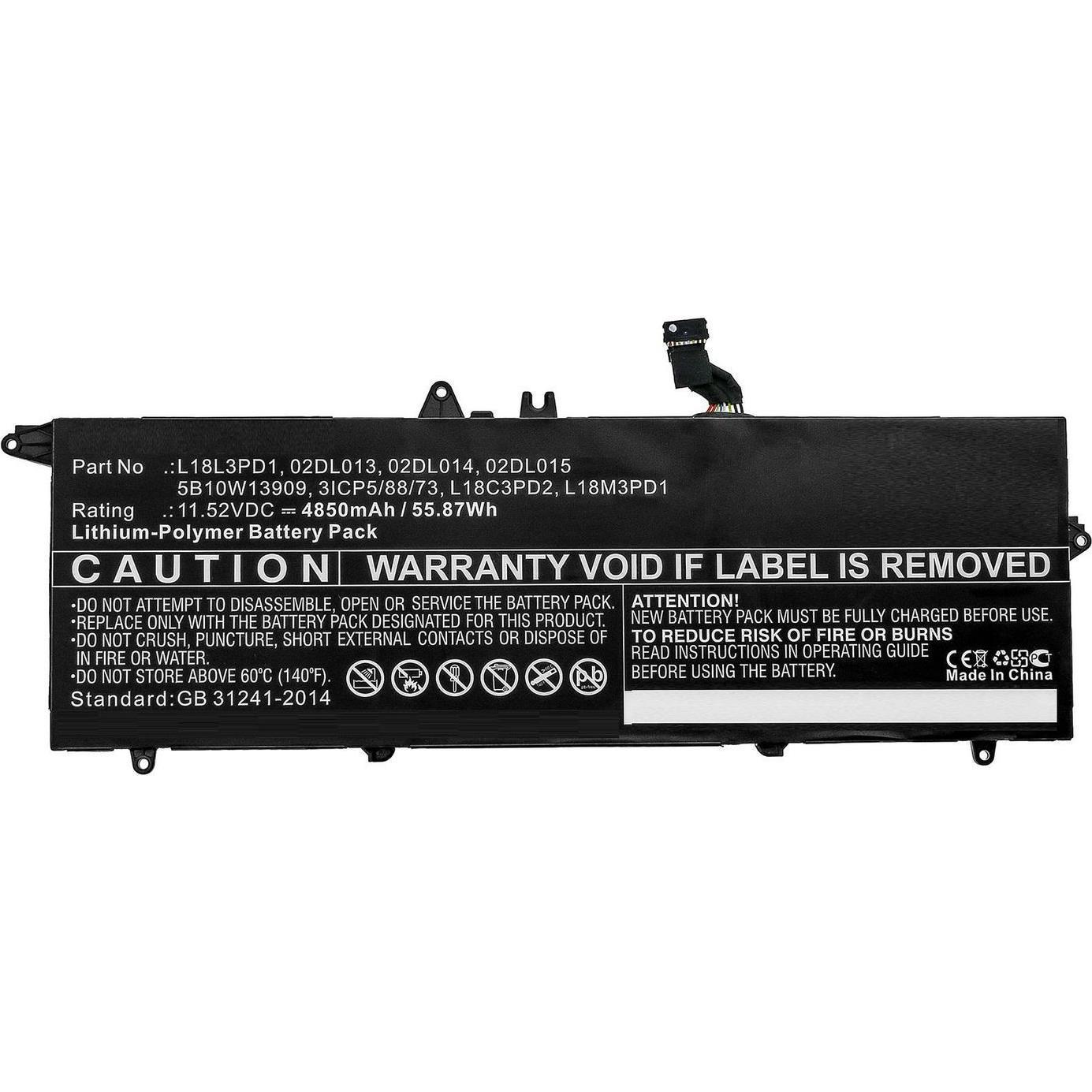 CoreParts Laptop Battery for Lenovo (4850 mAh), Notebook Akku, Schwarz