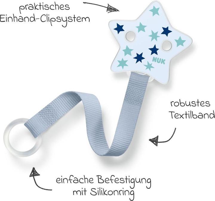 Immagine prodotto NUK Catene per succhietti Fascia per succhietti con e senza anello di presa - (1 x)