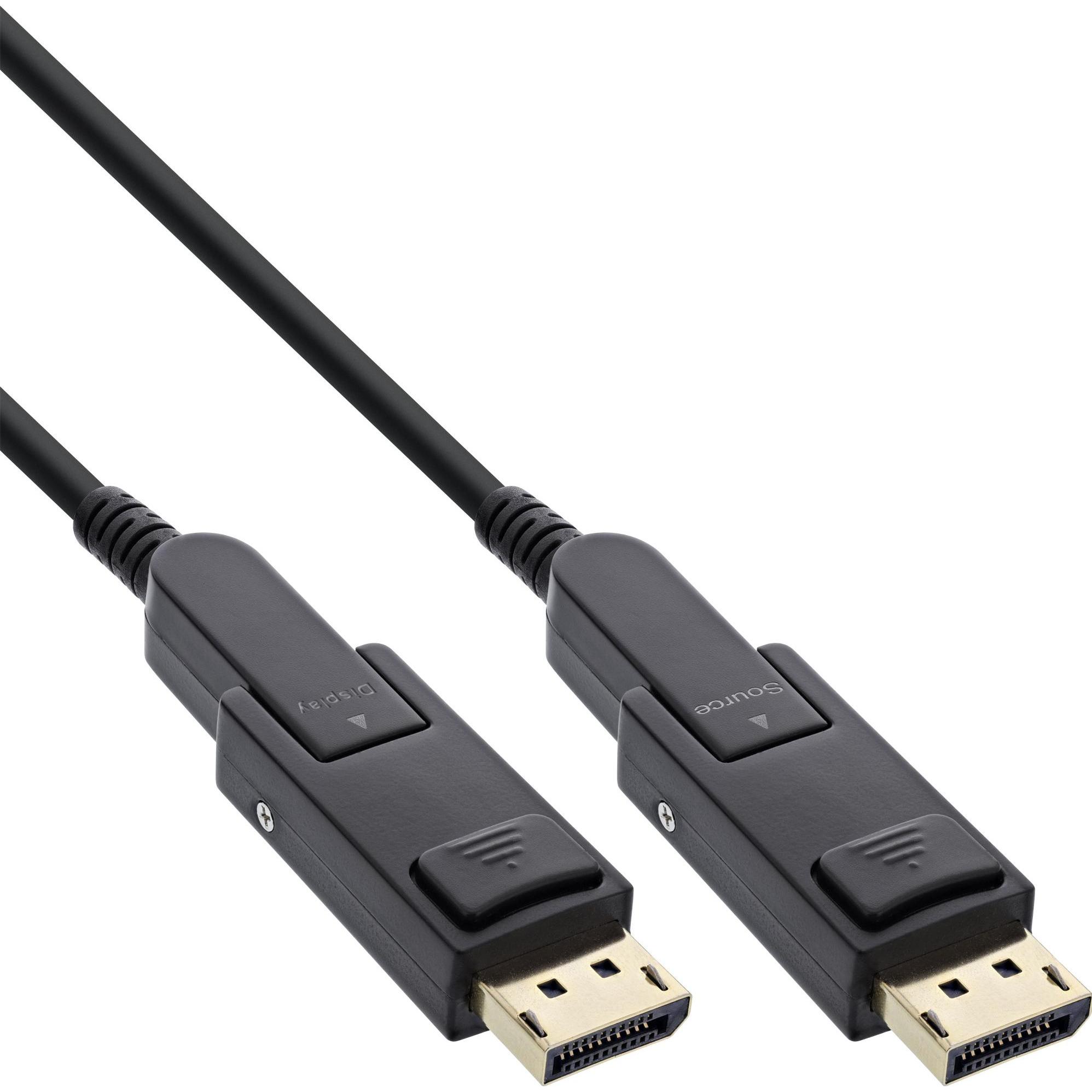 InLine DisplayPort 1.4 AOC Kabel, 8K4K, DisplayPort Stecker abnehmbar, 30m (30 m, DisplayPort), Video Kabel