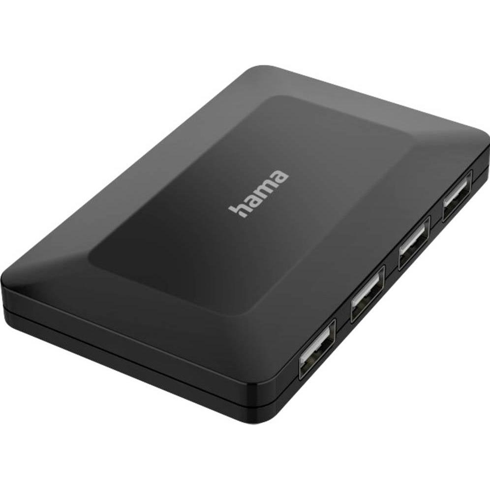 Hama USB 2.0 Hub (USB-A, 4 Ports), Dockingstation + USB Hub, Schwarz