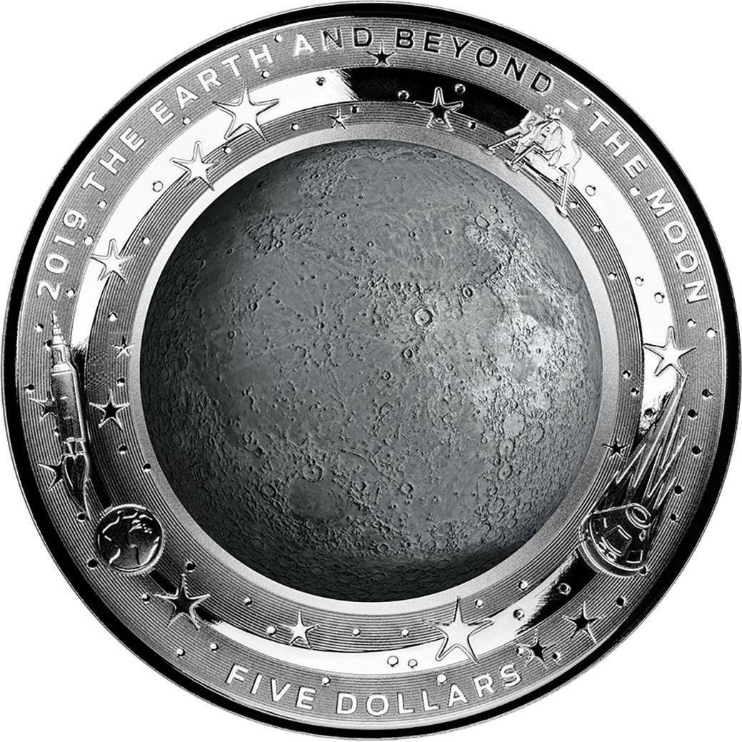 Thumbnail - RAM, Münzen, Silbermünze Earth and Beyond 2019 - Der Mond - 1 Unze PP coloriert, Silber, (999, 2019)