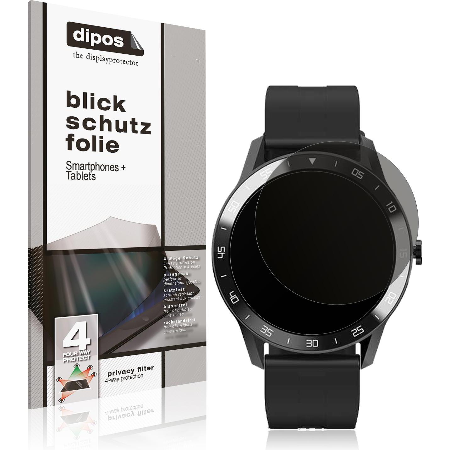 Dipos Blickschutzfolie 4-Way Privacy, Smartwatch Schutzfolie, Transparent