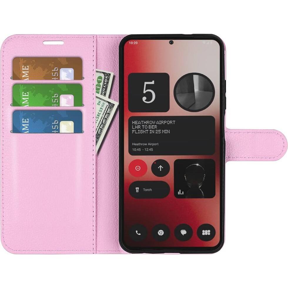Thumbnail - Cover-Discount Nothing Phone (2a) - Leder Etui Hülle (Nothing Phone (2a)), Smartphone Hülle, Rosa