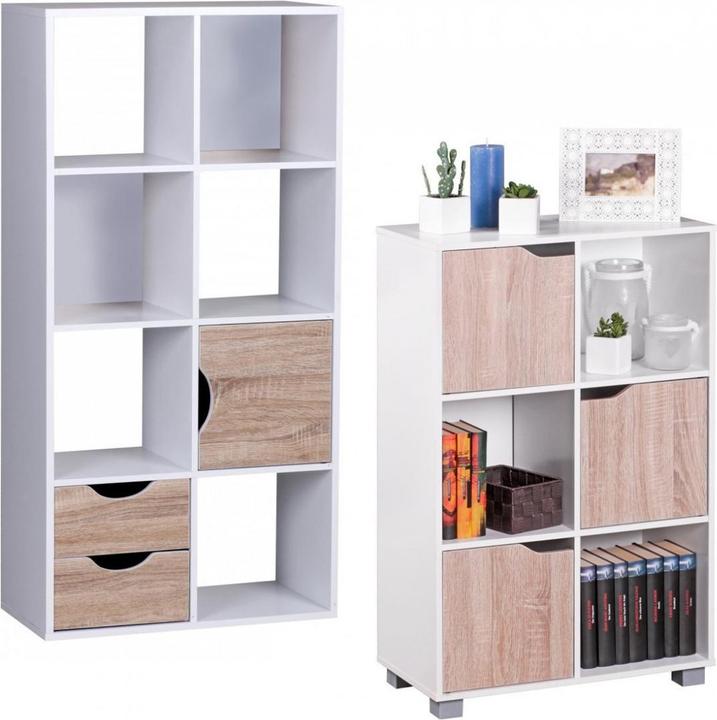 Actual product image FineBuy Bookcase wood veneered white (60 x 29 x 120 cm)
