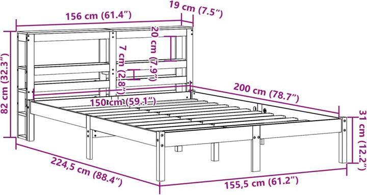 Image du produit vidaXL Bettgestell (150 x 200 cm)