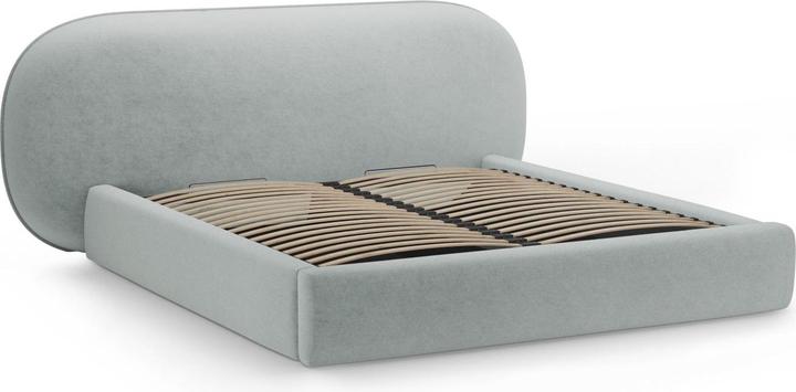 Actual product image Micadoni Storage Bed With Headboard, "Ovalo", Light Blue, 234x270x96 Made in Europe (180 x 200 cm)