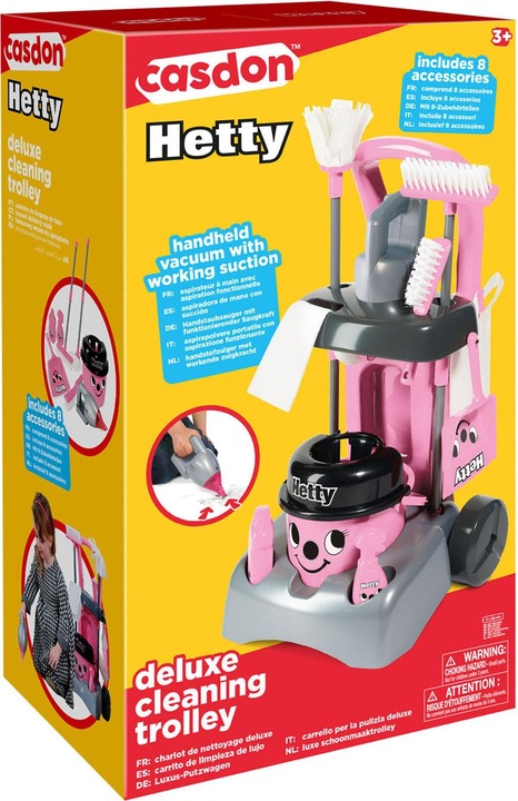Actual product image Casdon Hetty Deluxe cleaning trolley playset