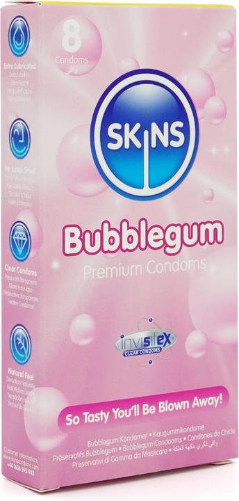 Produktbild Skins Blow Me Bubblegum» 12 leckere Kondome mit Kaugummi-Aroma - ohne Latexgeruch (12 Stk.)