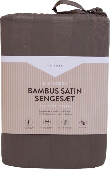 Nordisk - Noel Bamboo Satin Bedding - Light Mocha - 140x200 cm, 60x63 cm (Set biancheria da letto, 140 x 200 cm, 60 x 63 cm)