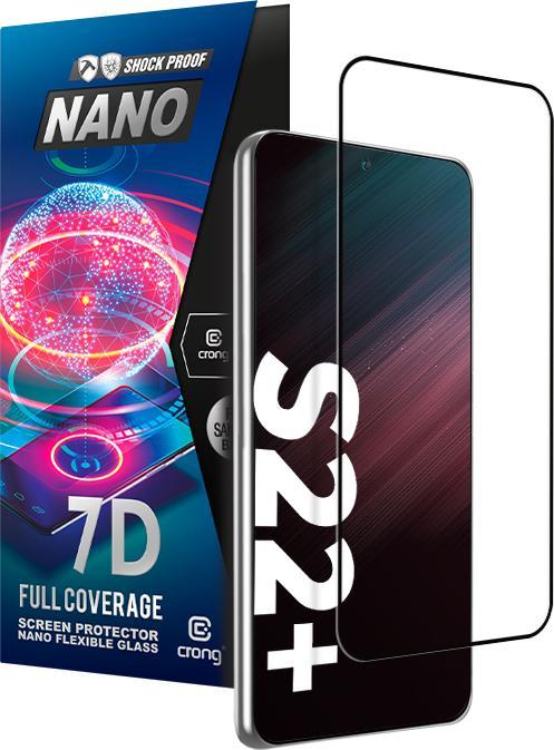Crong 7D Nano Flexible Glass - Szkło hybrydowe 9H na cały ekran Samsung Galaxy S22+ (Samsung Galaxy S22+)