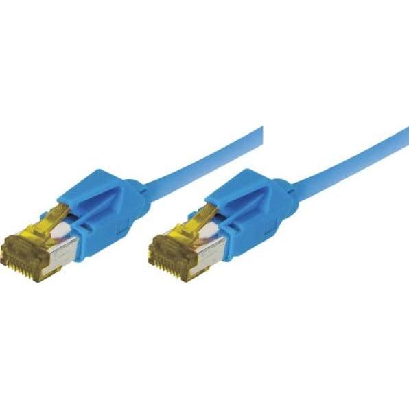 Tecline Patchkabel S/FTP, PiMF, Cat 6a, blau, 2,0 m Für 10 Gigabit/s, halogenfrei, mit Draka-Kabel und Hiros (SFTP, CAT6...
