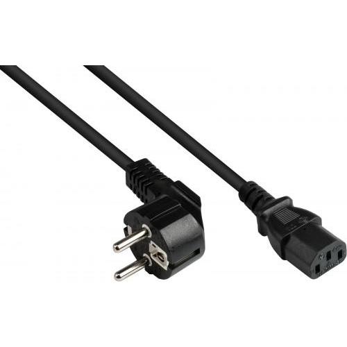 Good Connections Netzkabel Schutzkontakt-Stecker Typ E+F (CEE 7/7, gewinkelt) an C13 (gerade), schwarz, 1,50 mmÂ², 7 (7....