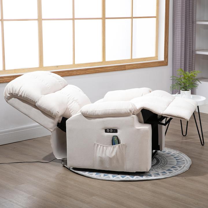Produktbild Homcom Sessel mit Aufstehhilfe Polyester, Metall, Schaumstoff Beige
