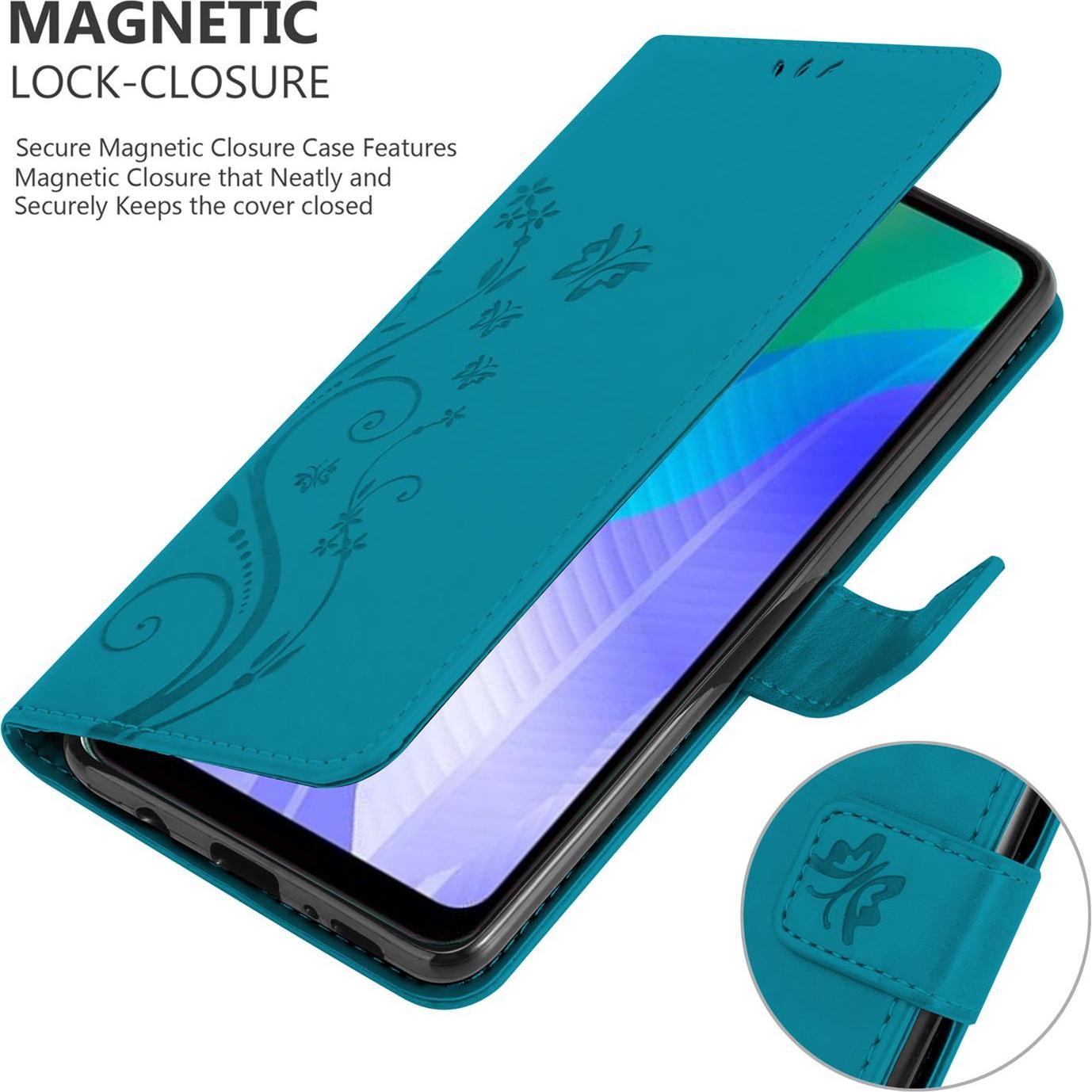 Thumbnail - Cadorabo Flower Book Cover (Huawei Y6p), Smartphone Hülle, Blau