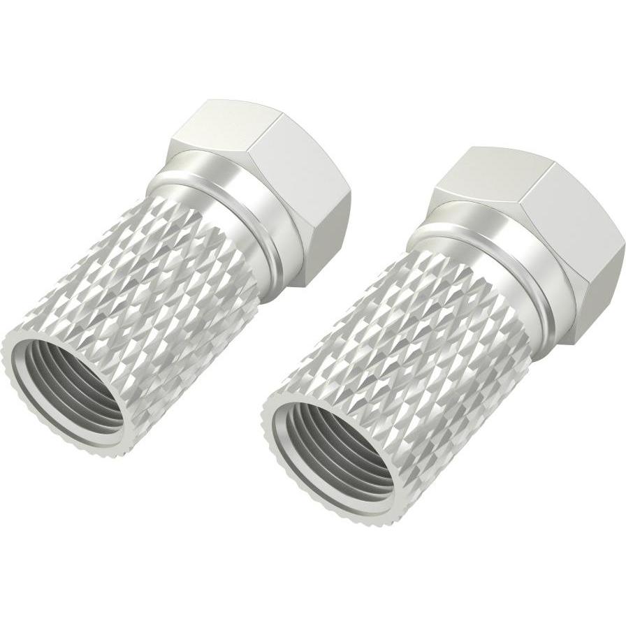 Hama F-Stecker, 7,0 mm, schraubbar, 2 Stück (Antennenkabel), Antennenkabel