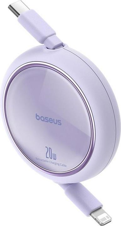 Actual product image Baseus Free2Pull retractable USB-C / Lightning cable 20W 1m - purple (1 m, 20 W)
