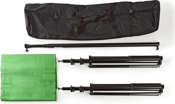 Produktbild Nedis Photo Studio-Hintergrund Set 1,90 x 2,95 m Tragetasche enthalten Stativ enthalten Schwarz 1 S (190 cm, 300 cm)