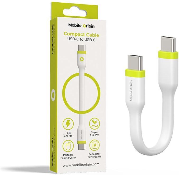Image du produit Mobile Origin Câble compact USB-C vers USB-C blanc (0.10 m)