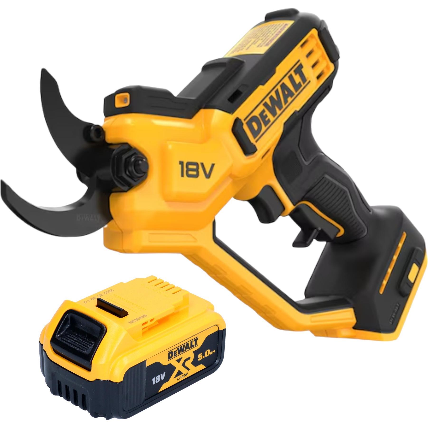 DeWalt, Gartenschere, DCMPP 568 N Akku Astschere 18 V 38 mm + 1x Akku 5,0 Ah - ohne Ladegerät