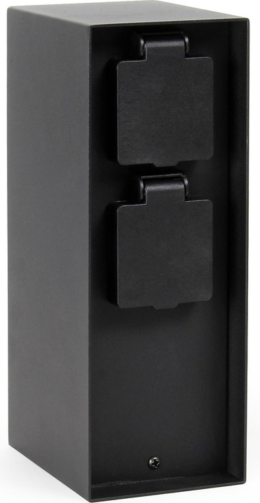 Actual product image Wiltec Garden Socket Twofold from Stainless Steel with Timer, Outdoor Socket IP44 with Timer Clock