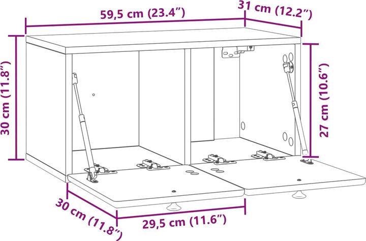 Produktbild vidaXL Wandschrank (31 x 59.50 x 30 cm)