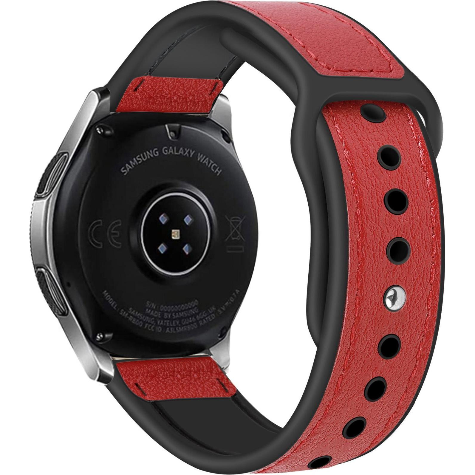 Thumbnail - Strap-it Leder-Hybridarmband (Leder), Uhrenarmband, Rot