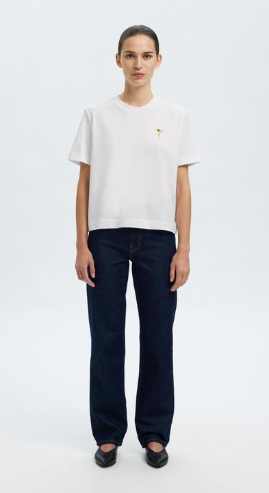Actual product image Selected Femme Besticktes T-Shirt mit Rundhalsausschnitt (S)