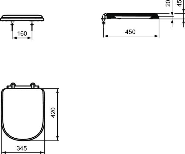 Actual product image Ideal Standard WC seat Calla T627801, with cover, without soft close, white
