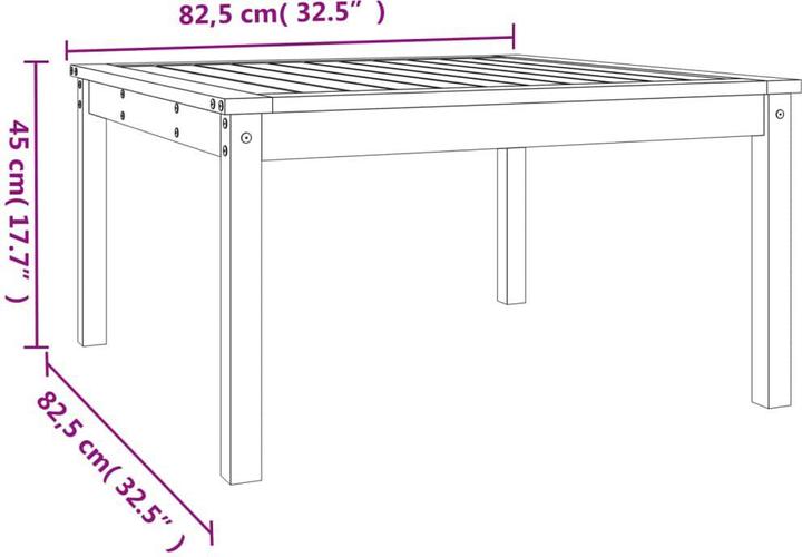 Produktbild vidaXL Gartentisch (82.50 x 82.50 x 45 cm)