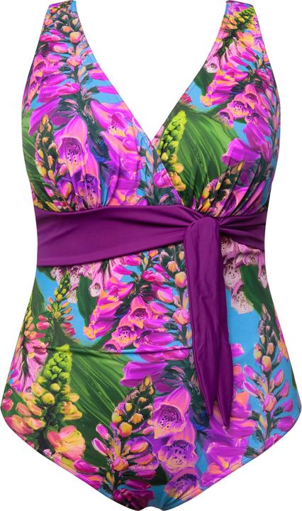Produktbild Ulla Popken Badeanzug, Neckholder-Optik, Softcups, Blüten (60)