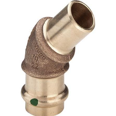 Viega, Rohrverbindungstechnik, Sanpress-Biegung 45° 18 Rotguss/glänzend, 281564 (Pressverbindung)