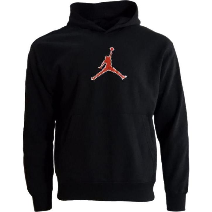Air Jordan, Uomini, Felpa + Maglione, Men's Flight MVP Hoodie Black/Red - FN6352-010, Rosso, Nero, (S)